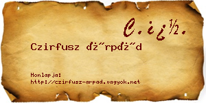 Czirfusz Árpád névjegykártya