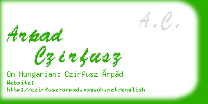 arpad czirfusz business card