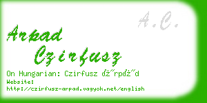 arpad czirfusz business card